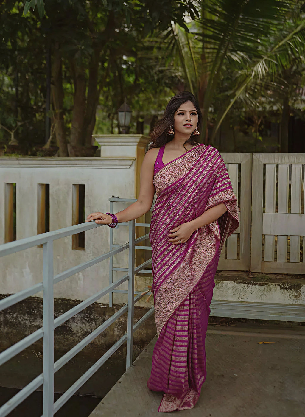 Blush Pink Jacquard Saree – Soft Woven Elegance & Festive-Ready Style
