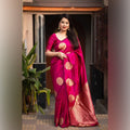 Premium Pink Jacquard Saree for Women – Soft Weave Festive & Celebration Wear