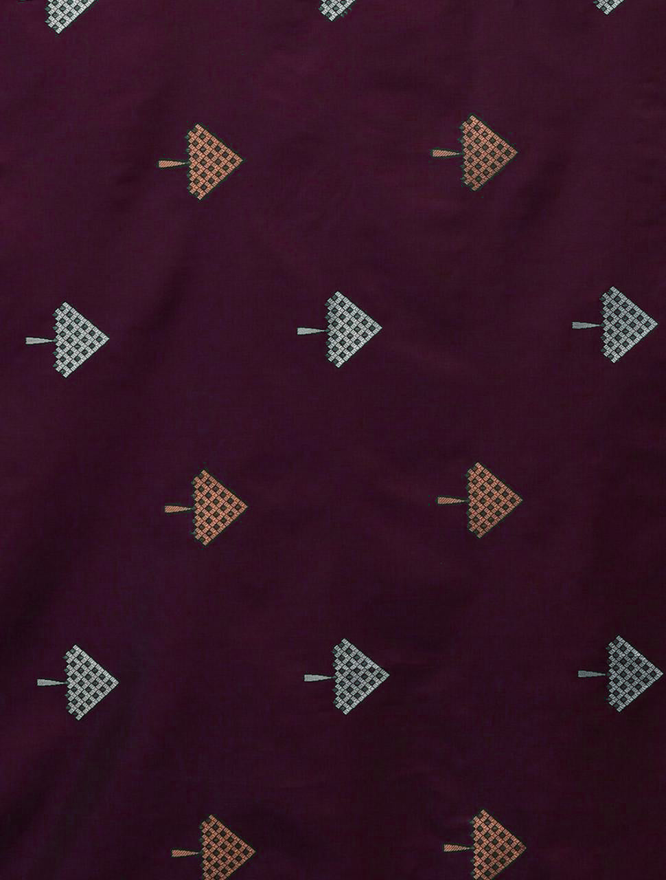 Elegant Wine Jacquard Saree – Premium Woven Saree in a Rich Festive Shade