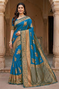 Refreshing Firoji Jacquard Silk Saree with Elegant Woven Motifs | Festive & Occasion Wear