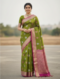 Mahendi Green Jacquard Saree