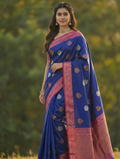 Blue Jacquard Saree