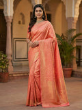 Graceful Pink Jacquard Saree – Premium Woven Design for Festive & Party Wear