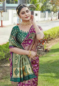 Graceful Purple Jacquard Saree