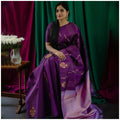 Premium Dark Purple Jacquard Saree