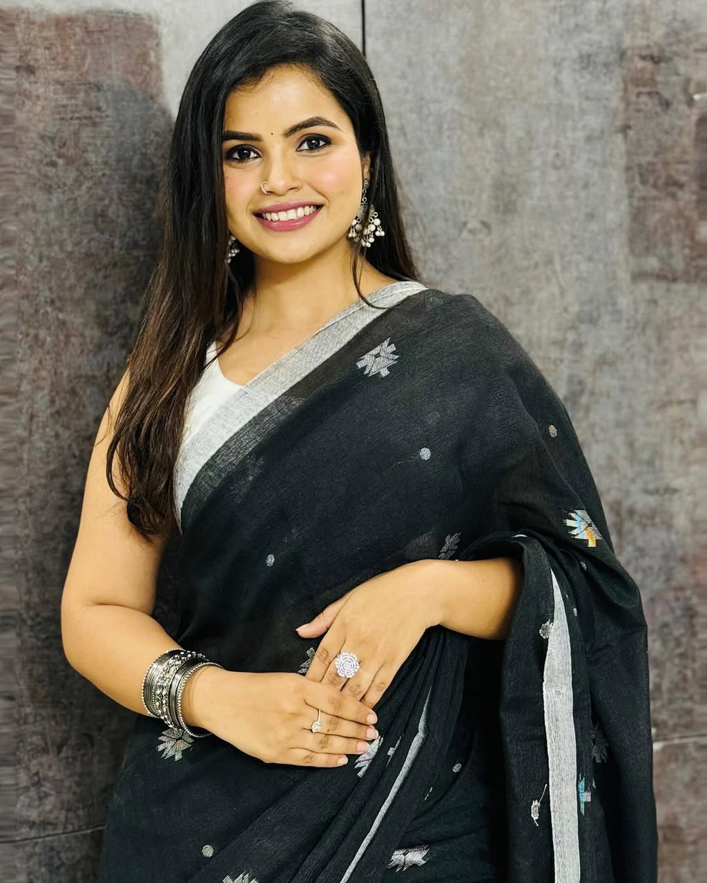 Rama Green Jacquard Saree