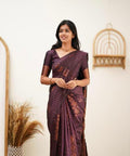 Premium Wine Jacquard Saree for Festive, Wedding & Party Wear