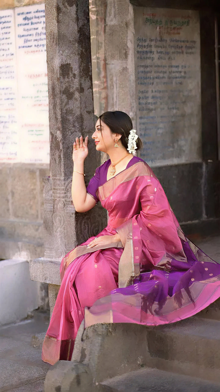 Purple Jacquard Saree – Royal, Elegant & Festive Ethnic Wear