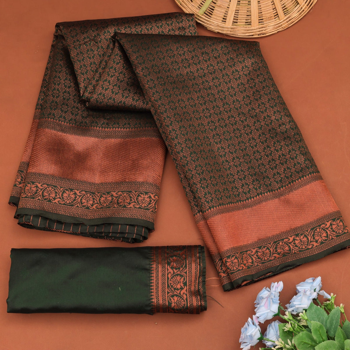 Mahendi Green Jacquard Saree