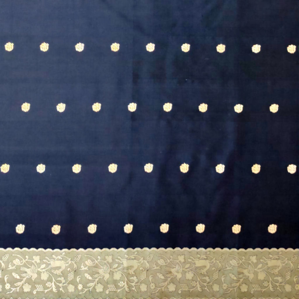 Navy Blue Jacquard Saree for Women – Premium Festive & Elegant Party Wear