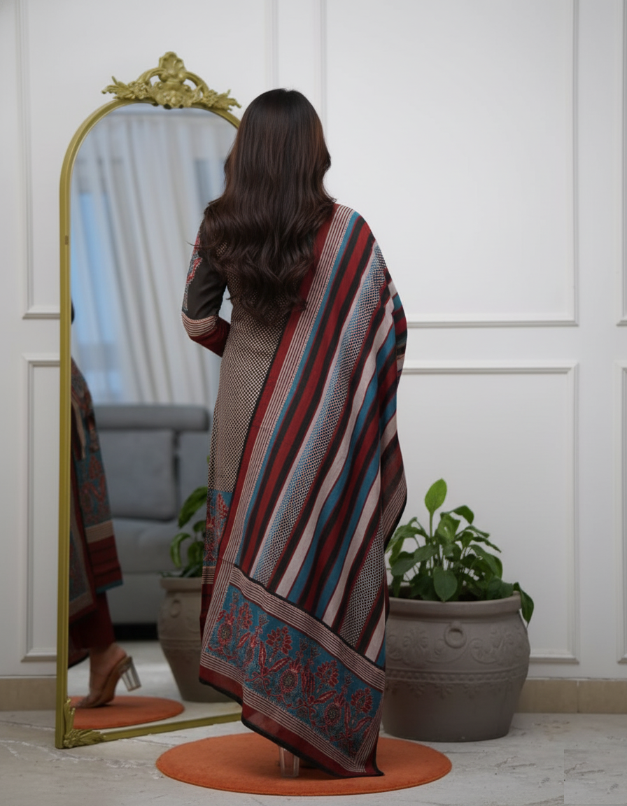Printed Rayon Straight  Kurta Set