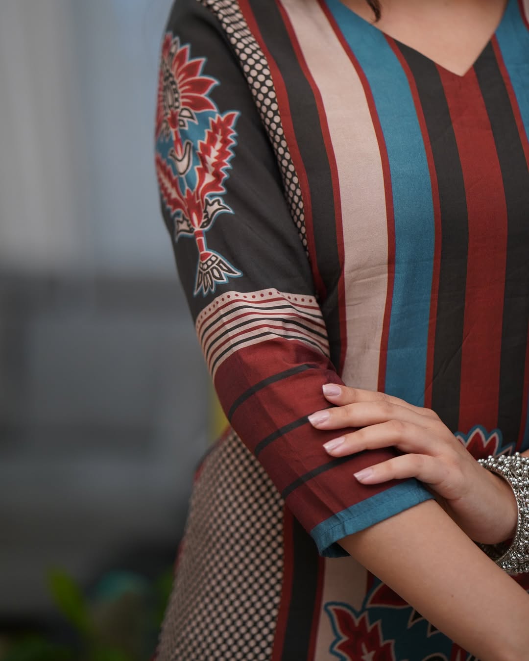 Printed Rayon Straight  Kurta Set