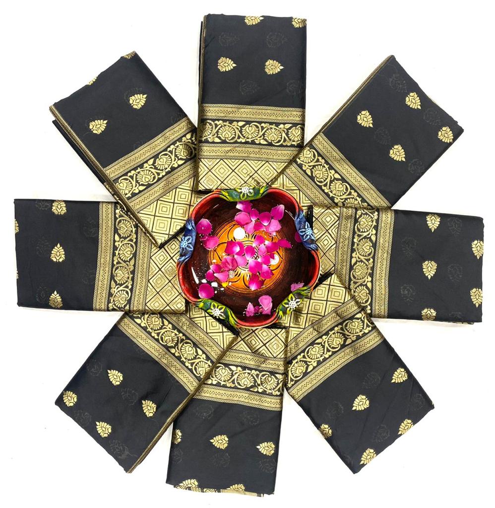 Classic Black Jacquard Saree – Premium Woven Elegance for Parties & Festive Wear