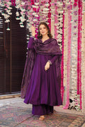 Wine Noor Chanderi Suit Set