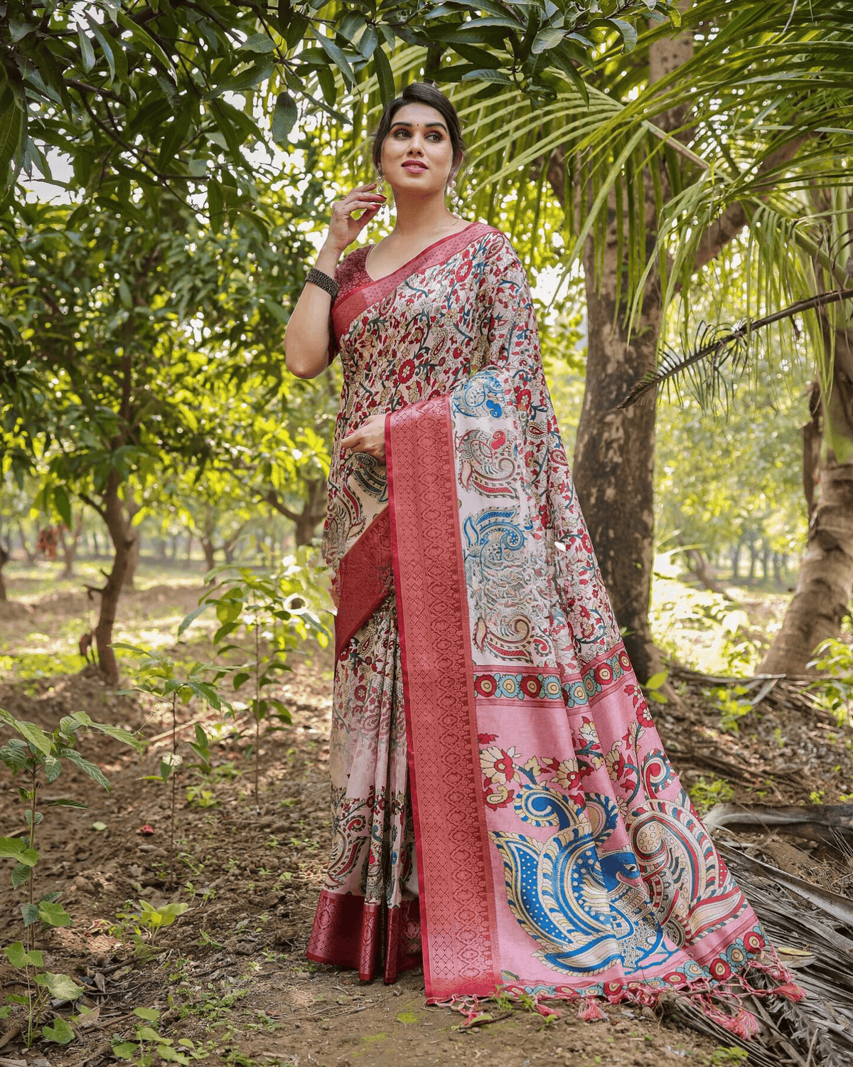 Adorable Baby Pink Colored Jacquard Silk Saree With Zari Border Blouse