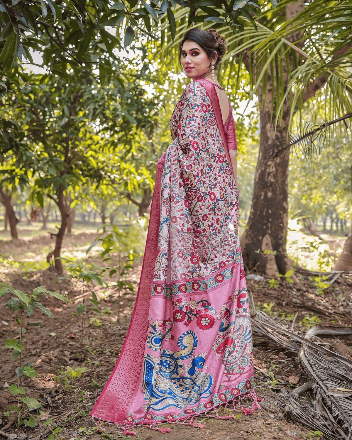 Adorable Baby Pink Colored Jacquard Silk Saree With Zari Border Blouse