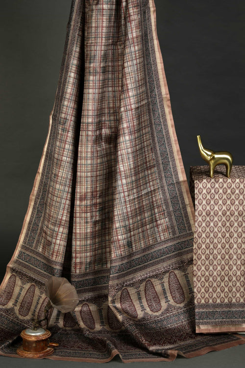 Adorable Multi Colored Cotton Linen Designer Printed Saree