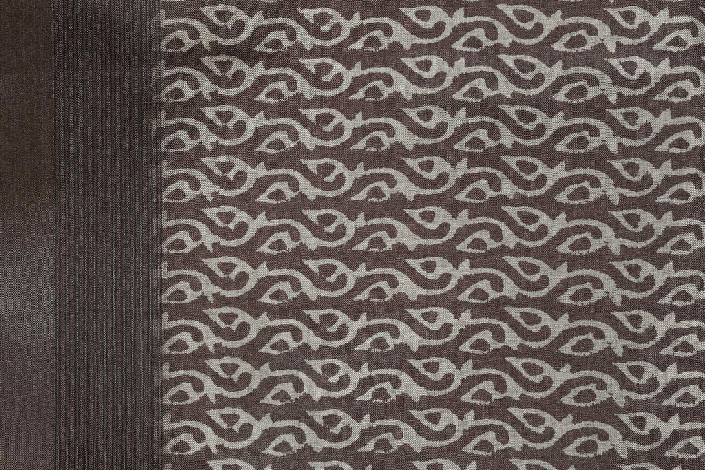 Alluring Beige Colored Cotton Linen Designer Printed Saree