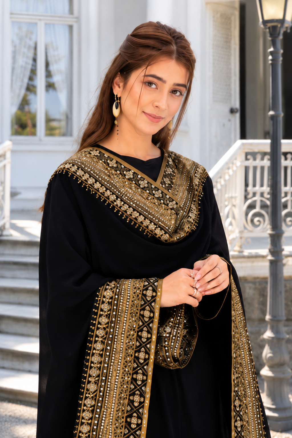 Luxury Black Embroidered Pakistani Suit Set