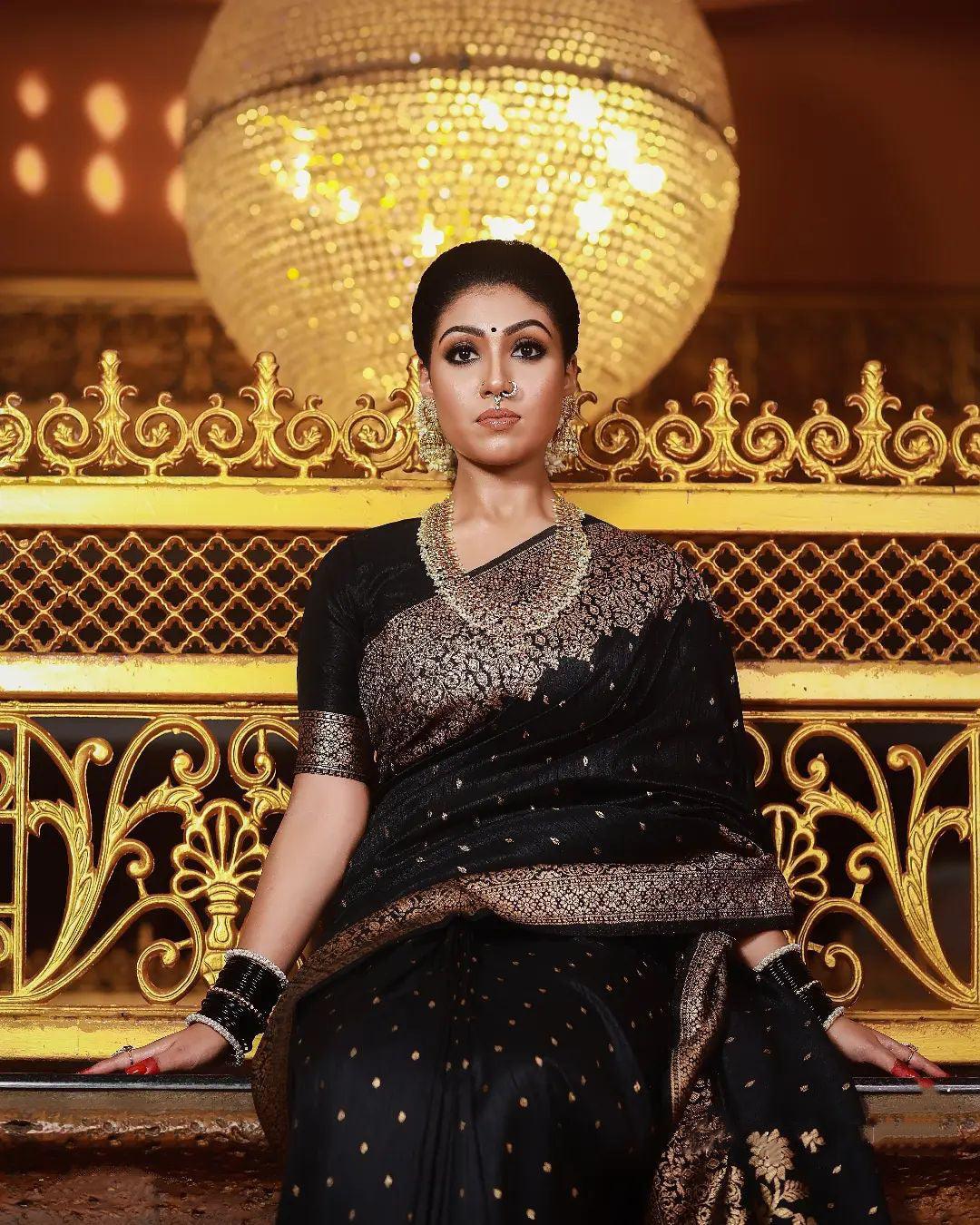 Black Soft Banarasi Silk Saree