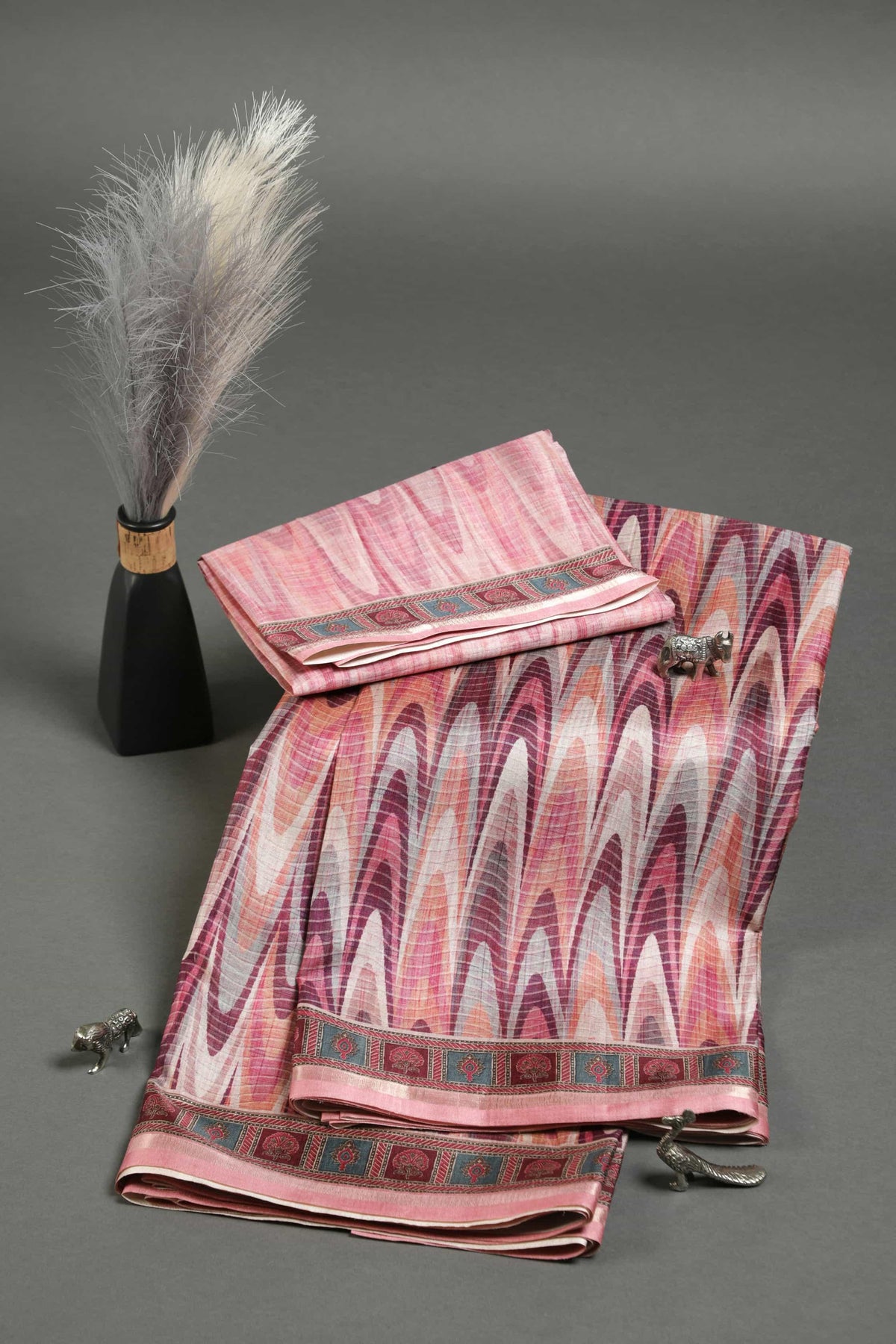Fantastic Multi Colored Cotton Linen Designer Printed Saree