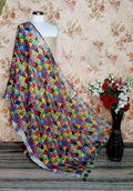 Multi color Geometric Pattern Digital Linen Dupatta