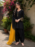 Black Embroidered Farshi Kurta Set