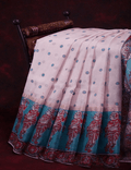Refreshing Light Purple Colored Cotton Linen Designer Printed Saree