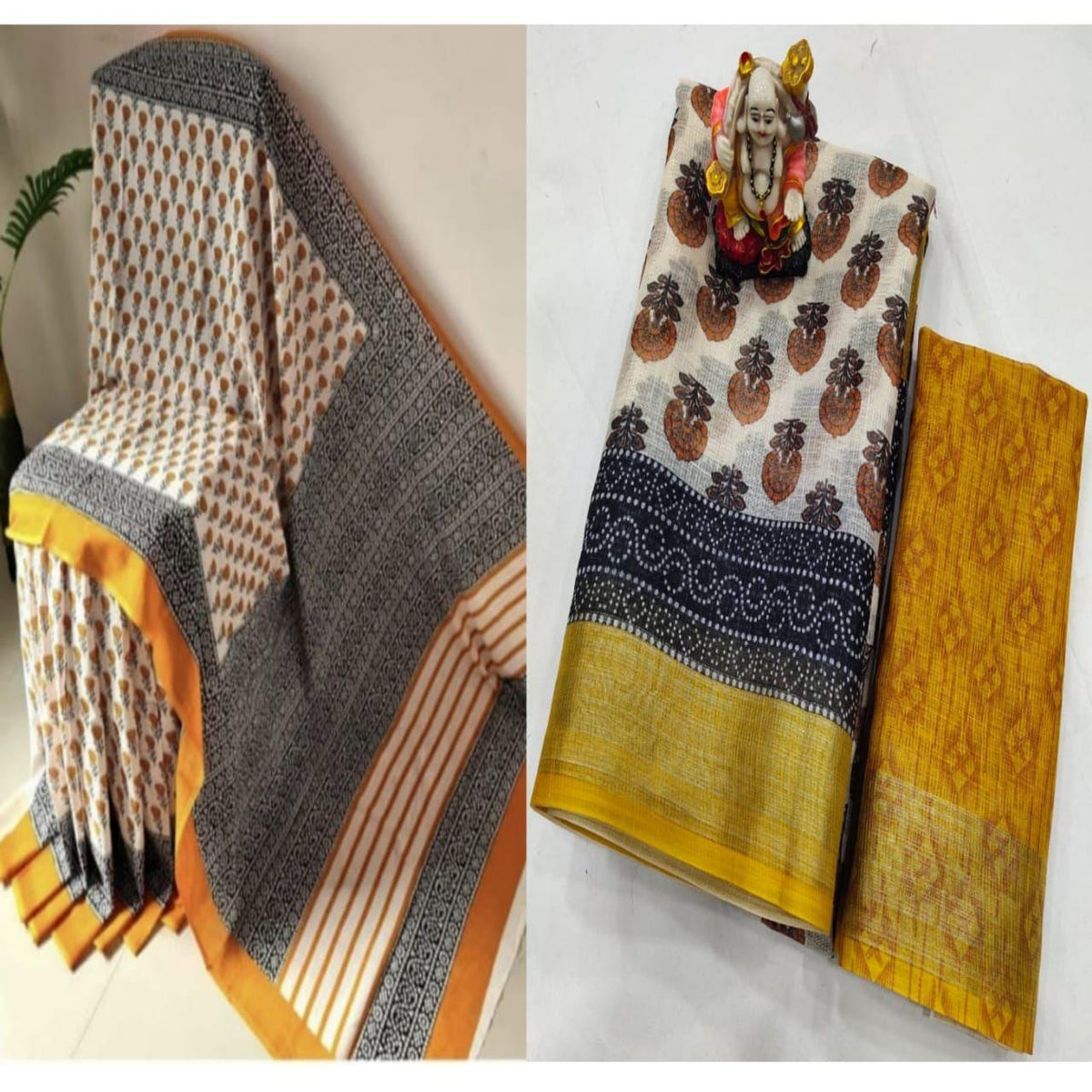 Self Painted Perfect Women's Pure Linen Saree