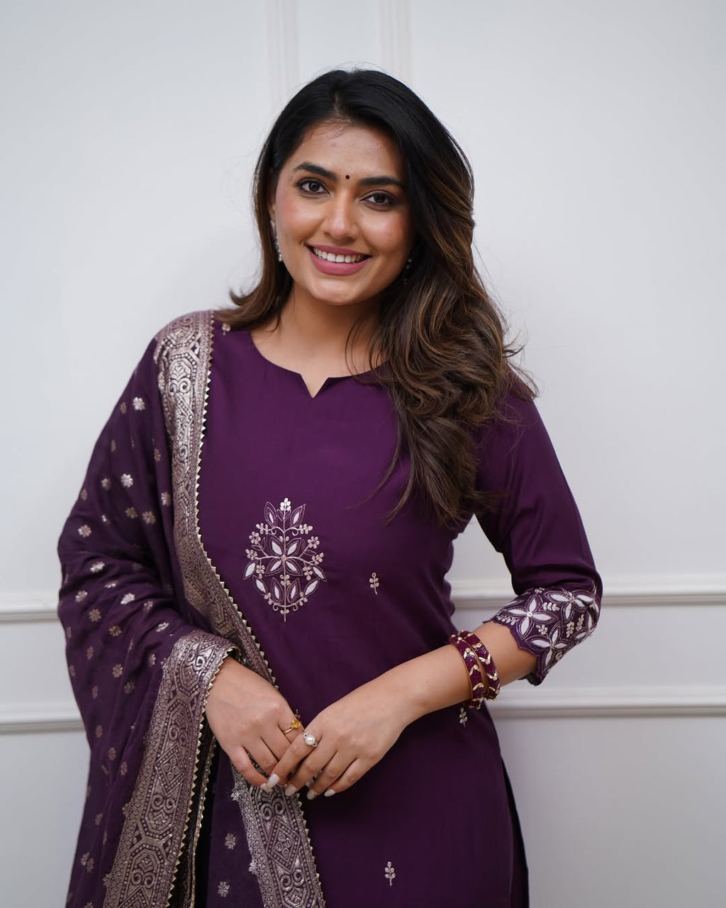 Statement Ethnic Look with Embroidered Chanderi Silk